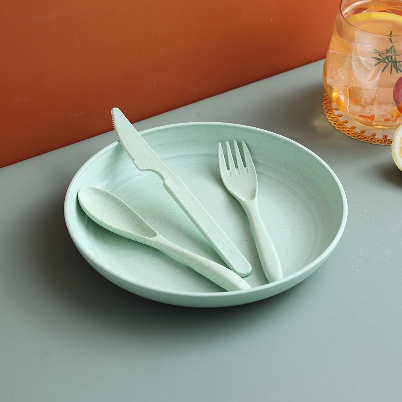 Wheat Straw 20Cm Plate Household Cutlery Vegetable Plate Fruit Plate Plate Salad Plate