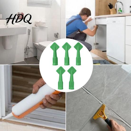 Flexible Plastic Caulking Tip 5Pcs Caulk Tools Tips Set with Nozzle Adapter Window Door Gap Filler Tool Applicator Reusable Nozzles for Finishing
