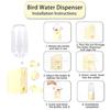 2PCS Bird Feeder and Waterer Set Treat Container AntiWaste Tray Durable ABS Cage Accessories for Small Medium Birds
