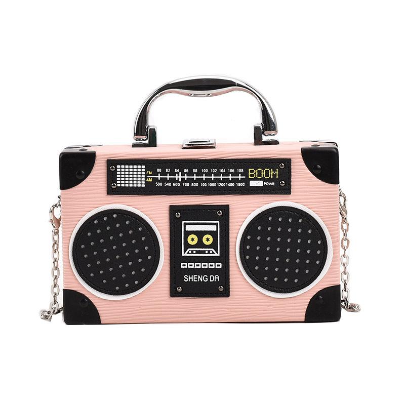 

Персонализированная радиосумка с модным дизайном, маленькая женская сумка через плечо в стиле ретро розовый