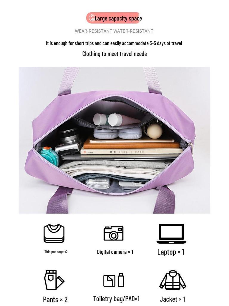 Women's Large Capacity Foldable Travel Bag with Wheels and Telescopic Handle