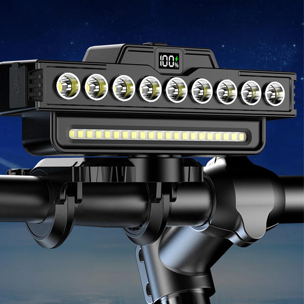 1600LM High Brightness LED Bike Light 4000mAh Power Display Bicycle Lights Type-C USB Charging Night Riding Safety Warning Lamps