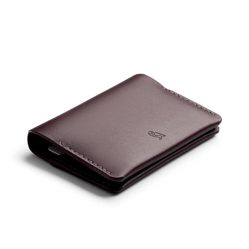 

[Bellroy] Under Cover thin leather card case mini wallet card holder Smooth insertion and removal Can store folded banknotes - DeepPlum