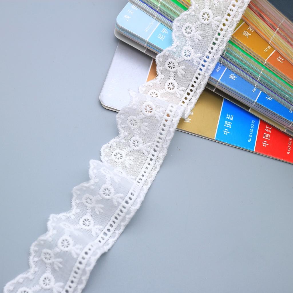 White Embroidered Cotton Lace Diy Handmade Accessories Hollow Embroidery Clothes Decorative Edge