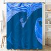 Blue Swirl Ocean Bathing Shower Curtain Decorative Blue Print Waterproof Fabric for Home Bathroom Decoration