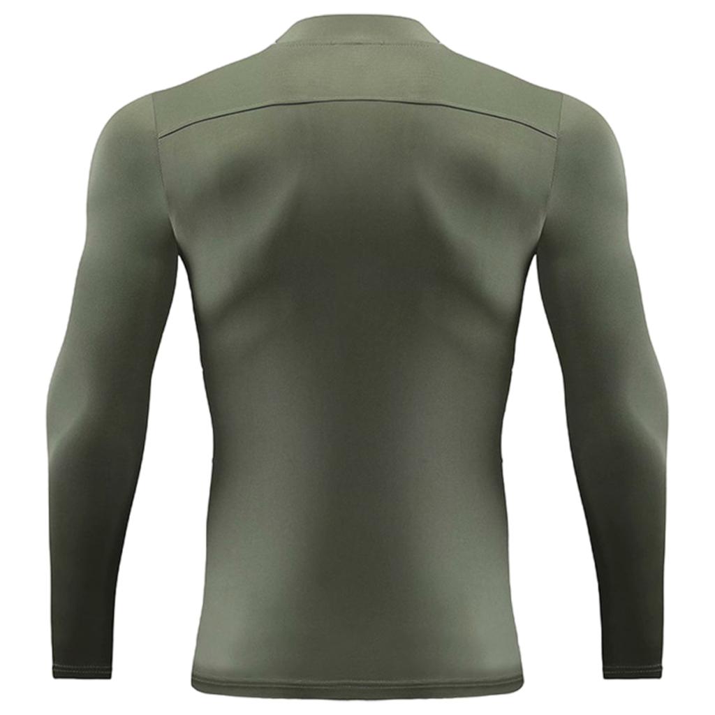 T-shirt de compression à manches longues pour homme, col haut, t-shirt athlétique, coupe ajustée, séchage rapide, haut d'entraînement fitness, t-shirt d'entraînement extensible
