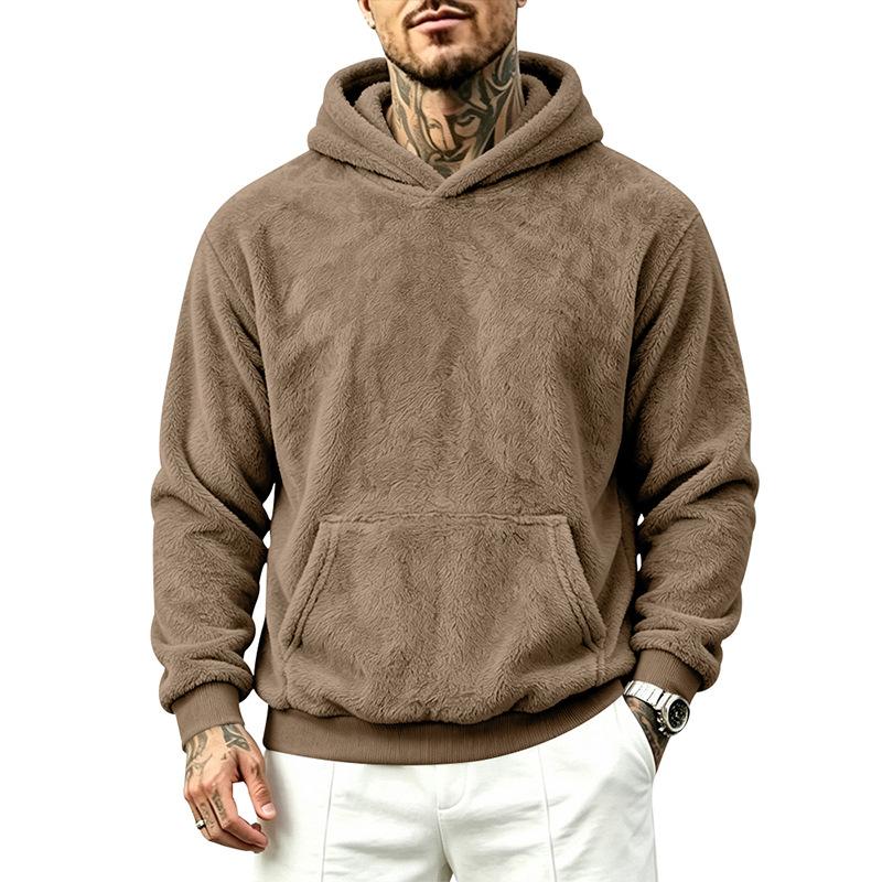 Men S Loose Fit Fleece Lined Hooded Sweatshirt Casual Outdoor Daily Wear