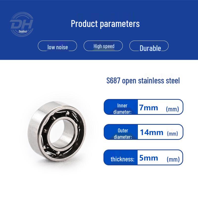 Free Sample High-Speed Miniature Stainless Steel Ball Bearing 687 (7x14x5mm ZZRS)