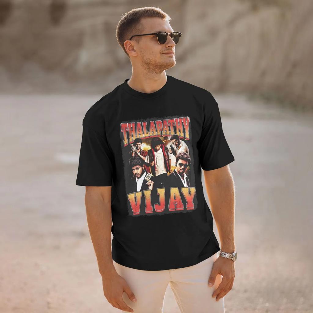 Halapathy Vijay Collage Lässiges Baumwoll-T-Shirt Herren Baumwoll-T-Shirt Damen-T-Shirt Coole Streetwear Bequeme T-Shirts 2026 Neu