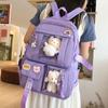 Solid Color Students School Bag Durable Large Capacity Daypack Nylon Ita Backpack  School