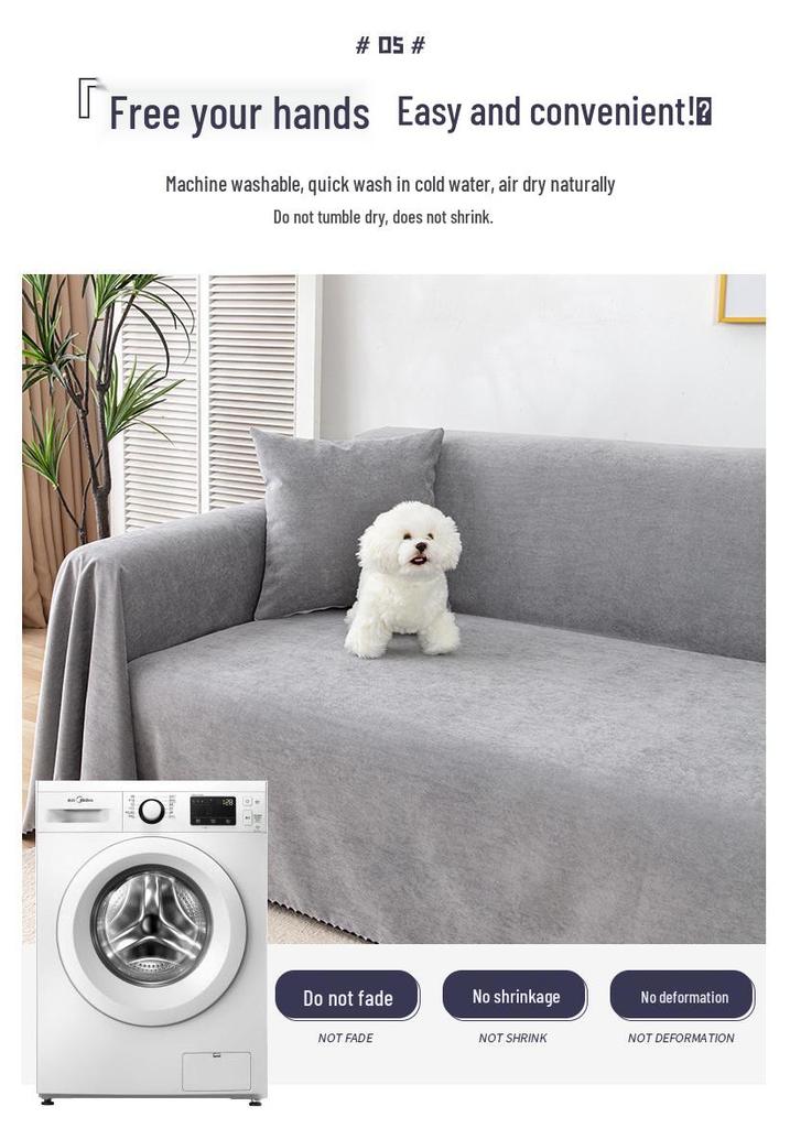 Japanese Style Waterproof Solid Color Sofa Cover - Full Protector Cushion