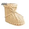 Christmas Scene Decoration Boots Shaped Imitation Rattan Storage Basket Hand Woven Decorative Container Durable Holiday Basket Large Capacity