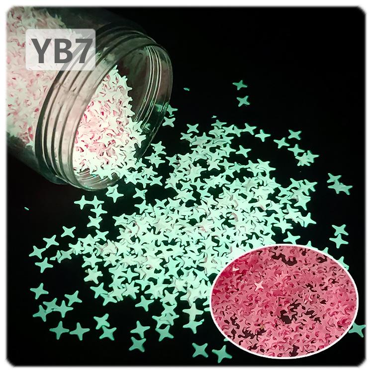 YALEDUO Luminous 4MM Cross Star Sequins, Eight Color Options, Long-Lasting Four-Pointed Star Design