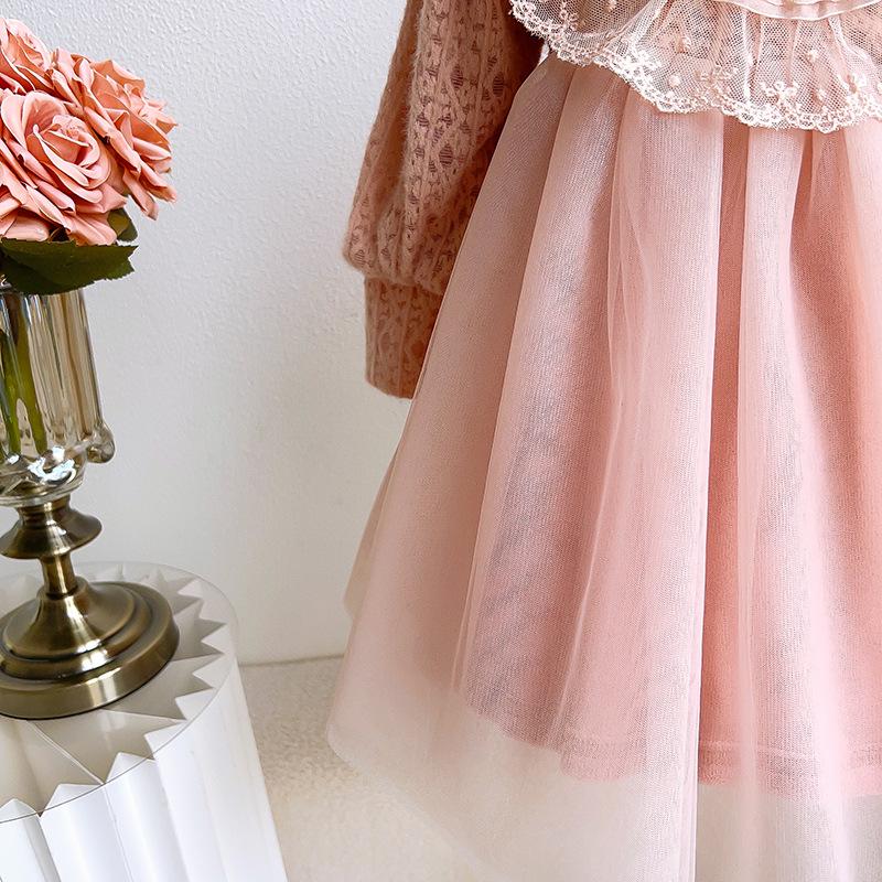 Girls' Winter Princess Lace Dress - Chinese Style Birthday Outfit (GC0392)