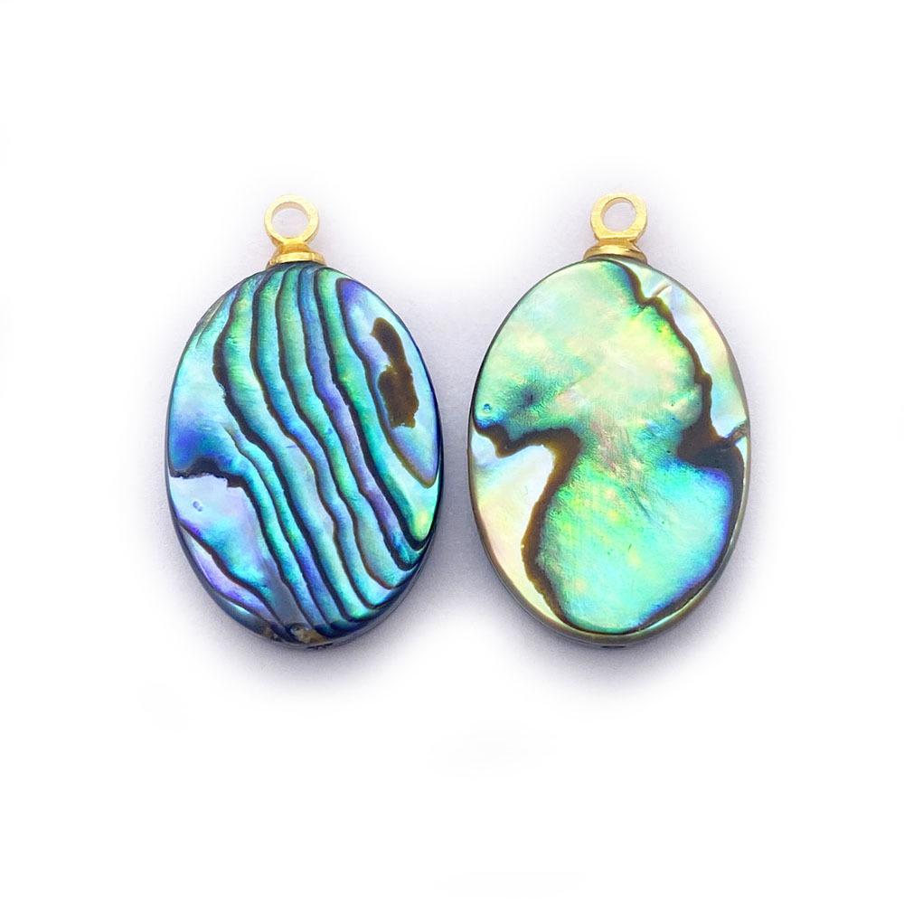 Heart-Shaped Natural Abalone Shell Bezel Pendant for DIY Necklaces