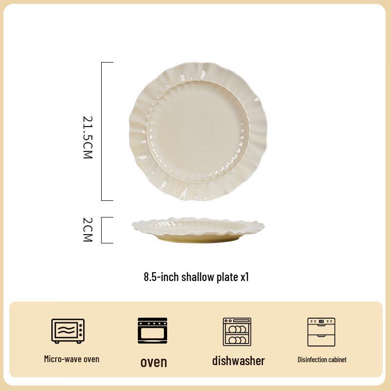 Cream Style Ceramic Shallow Plate