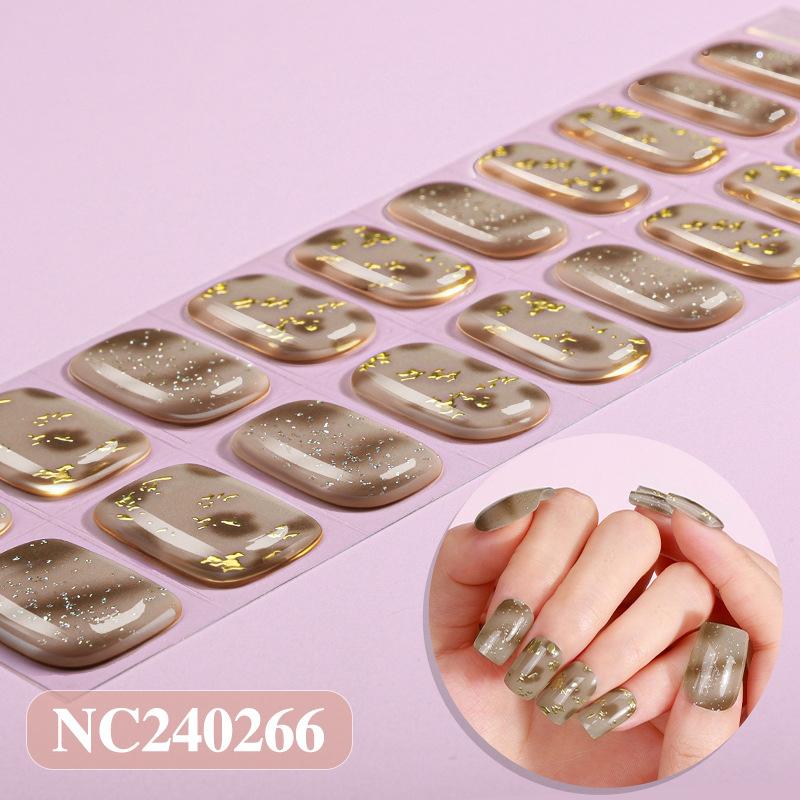 Best Seller New Leopard Print Semi-Cured Gel Nail Stickers French-style Gel UV Nail Stickers