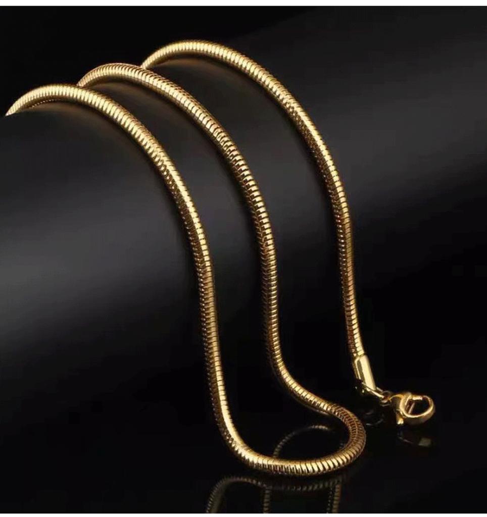 Stainless Steel Round Snake Chain Necklace Fashion Women and Men Snake Chain Chokers for Jewelry Making Accessorie Link Necklace