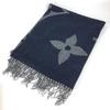 M77950 Monogram Muffler Monogram Giant Fringe Scarf Cashmere Navy