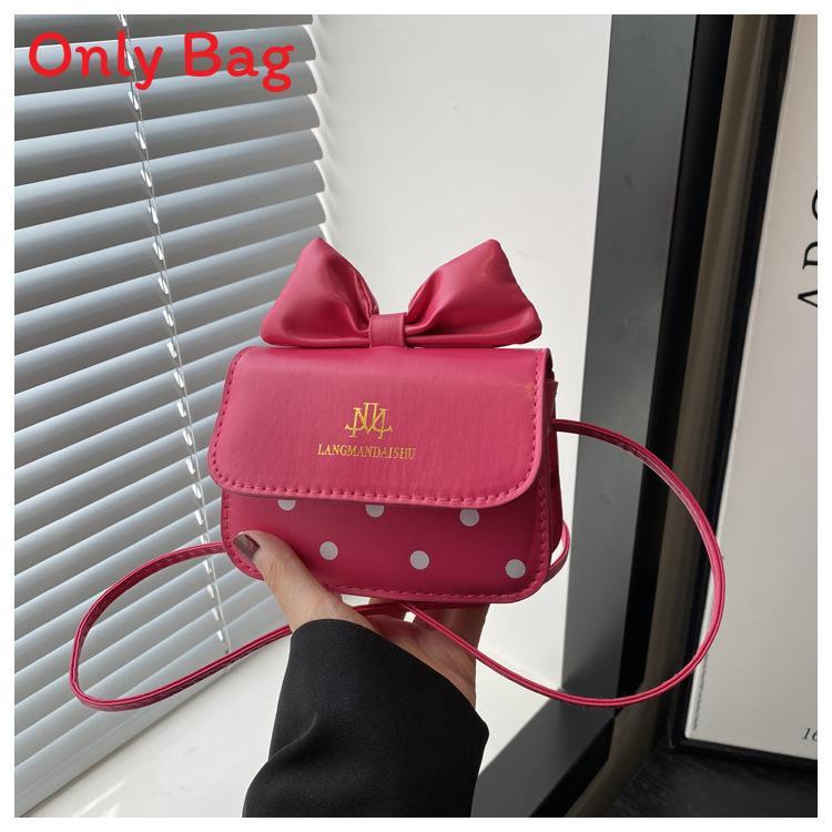 Girl Butterfly Knot Pu Mini Shoulder Bag With Cell Phone Pocket For Daily Use