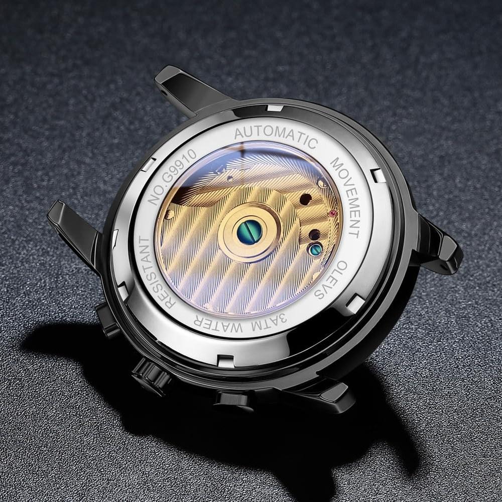 OLEVS Men's Mechanical Automatic Waterproof Luminous Date Stainless Steel Gift Watch
