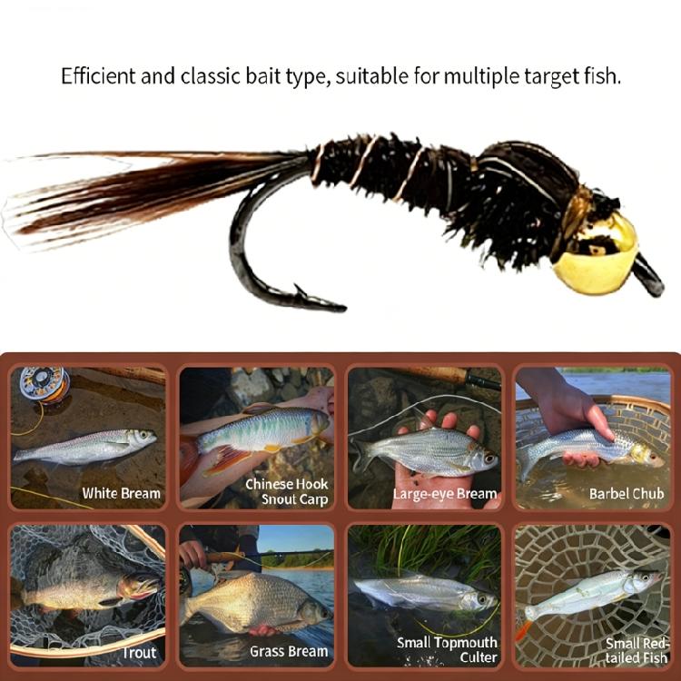 Fly Fishing Lures 6pcs Effective Nymph Fly With Natural Pheasant Tail Pattern To Attract Game Fish