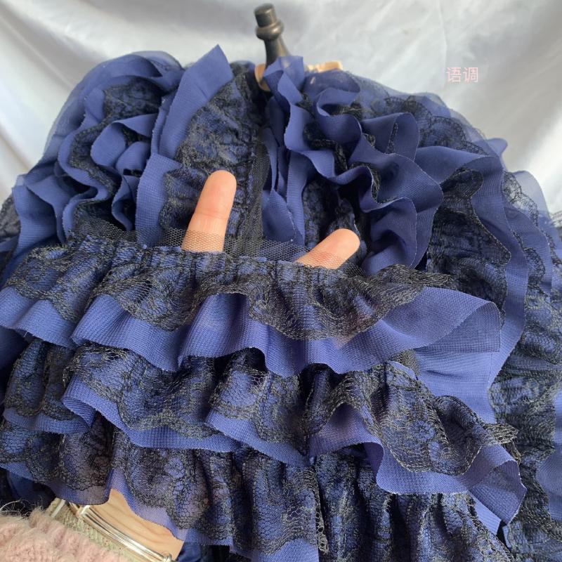 3-layer Lace Ruffle Trim 13cm Wide Mesh Fabric Lace for Lolita Dress Curtain Doll Clothes Sewing Deocr Accessories 3/5/10Meter