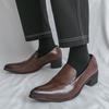 Plus Size Men's Formal Pointed Toe Leather Slip-on Shoes - Spring/Autumn 2025