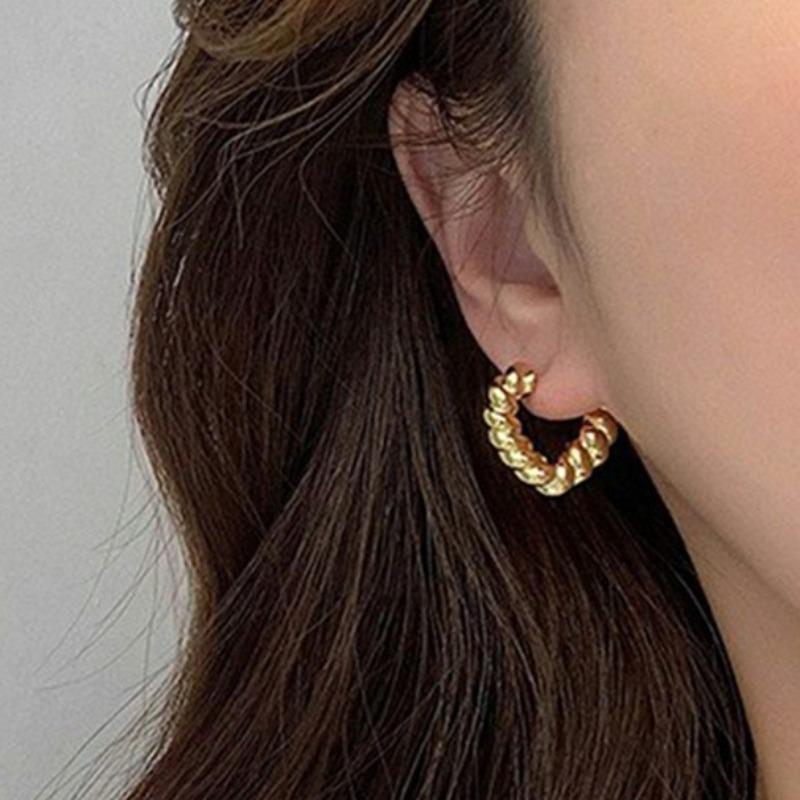 Fried Dough Twists Earrings Irregular Earrings Women's Simple Temperament Personality Design Earrings