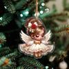 1/6Pcs Christmas Santa Hat Girl Hanging Decoration Holiday Party Winter Xmas Tree 2D Flat Acrylic Cartoon Angel Fairy Hanging Ornament