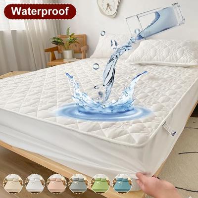 Waterproof Elastic Mattress Cover Bed Sheets Pad Protector Bed Cover Soft Queen King Waterproof Fitted Sheet Anti-bacterial Pad Bedcover