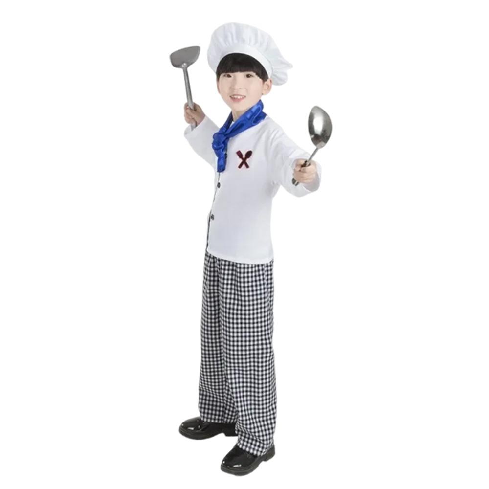 Rollenspiel Kinder Koch T-Shirt Karnevalsparty Kochmütze Kinder Kochuniform Kinder Jungen Mädchen