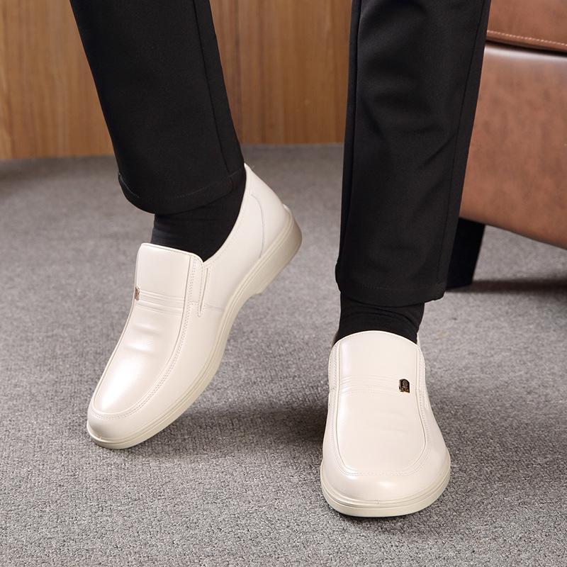 Old Man's Head Casual Leather Shoes Men's Summer Beige Breathable Single Shoes Business Breathable Leather Shoes Dad's Shoes