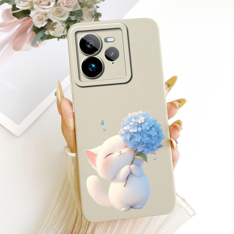 For Realme GT 7 Pro Cute Cat Flower Cartoon Phone Case For Realme GT7 Pro RMX5010 Shockproof Soft Silicone Covers Bumpers