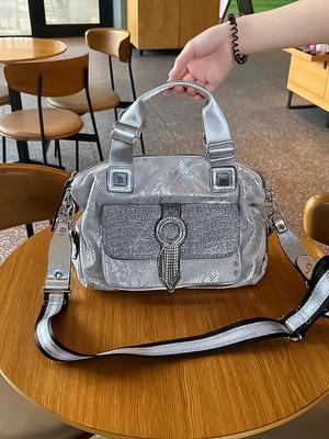 2025 Damenhandtasche im Western-Stil, vielseitig, mit Diamanten - Tote, Schulter, Messenger