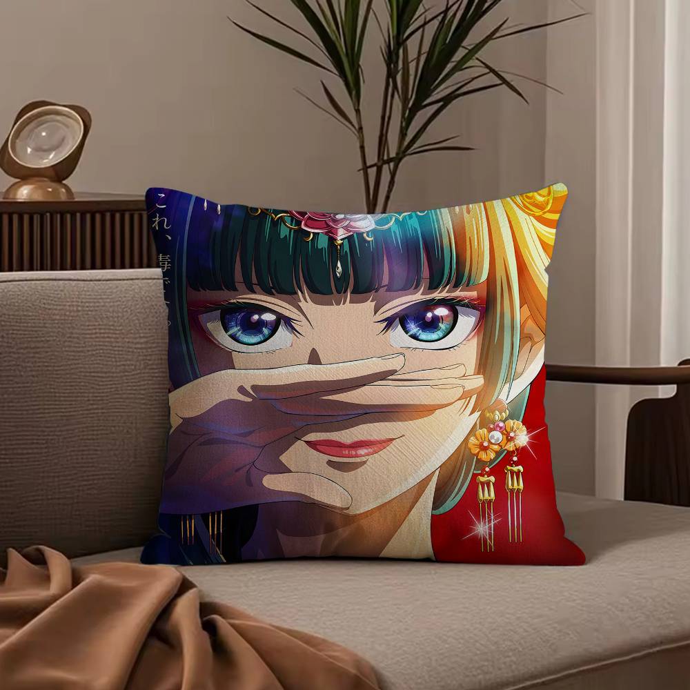 The a-Apothecary Diaries maomao Pillow Case Anti-dustmite Pillowcase Invisible zipper silky short plush Sofa cushion cover