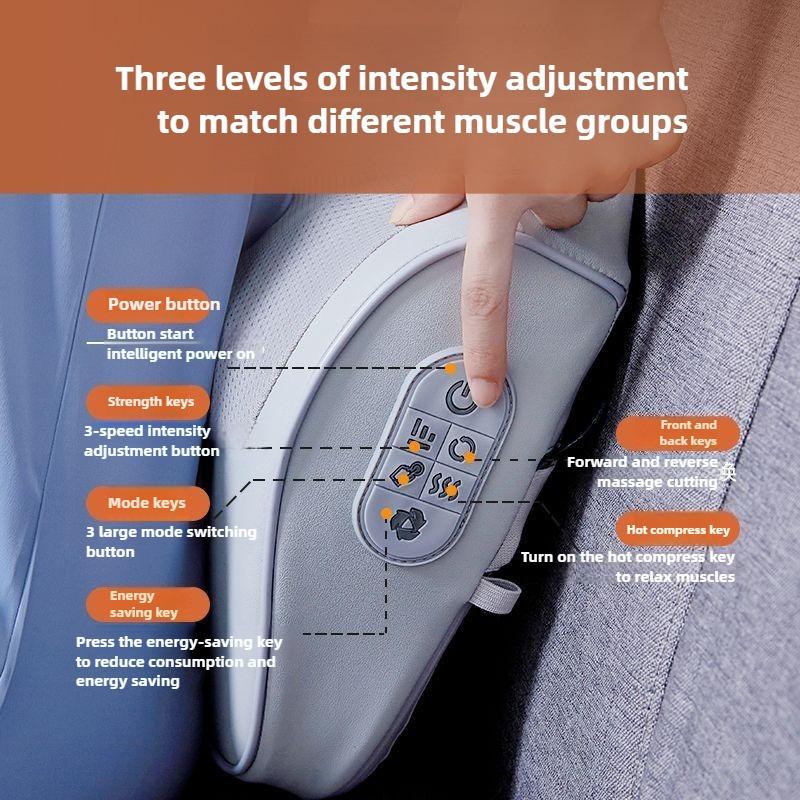 Neck Massage Pillow Airbag Traction Stretching Cervical Massager Waist Back Shoulder Shiatsu Kneaded Multifunctional Hot Compres