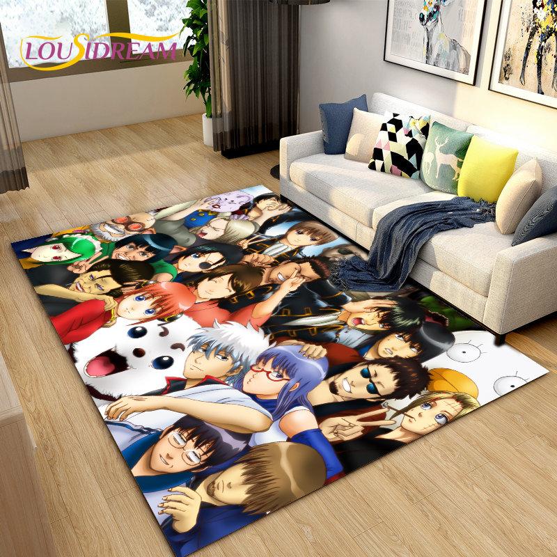Anime Gintoki Kagura Gintama Area Rug,Carpet Rug for Living Room Bedroom Sofa Doormat Decoration, Kids Play Non-slip Floor Mat