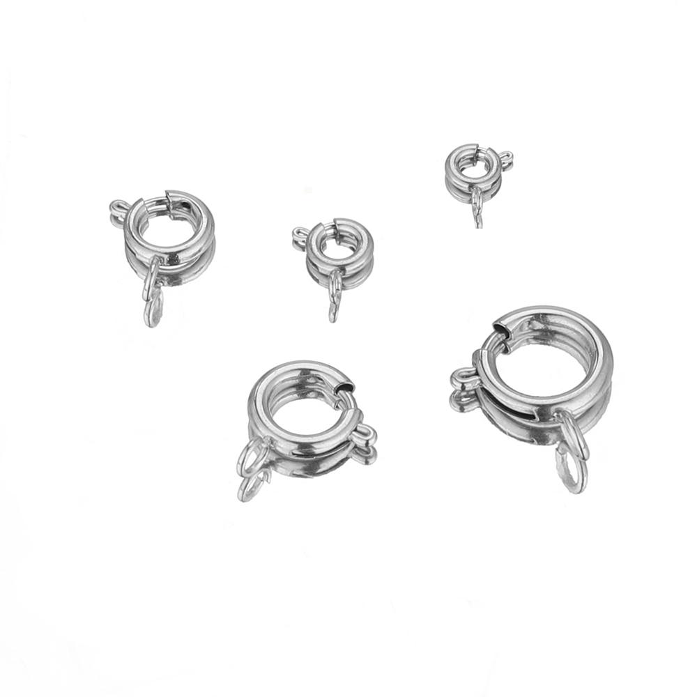 10pcs Gold Color Stainless Steel Round Claw Spring Ring Clasps Hooks for DIY Jewelry Making Necklace Connector Bracelet Supplies