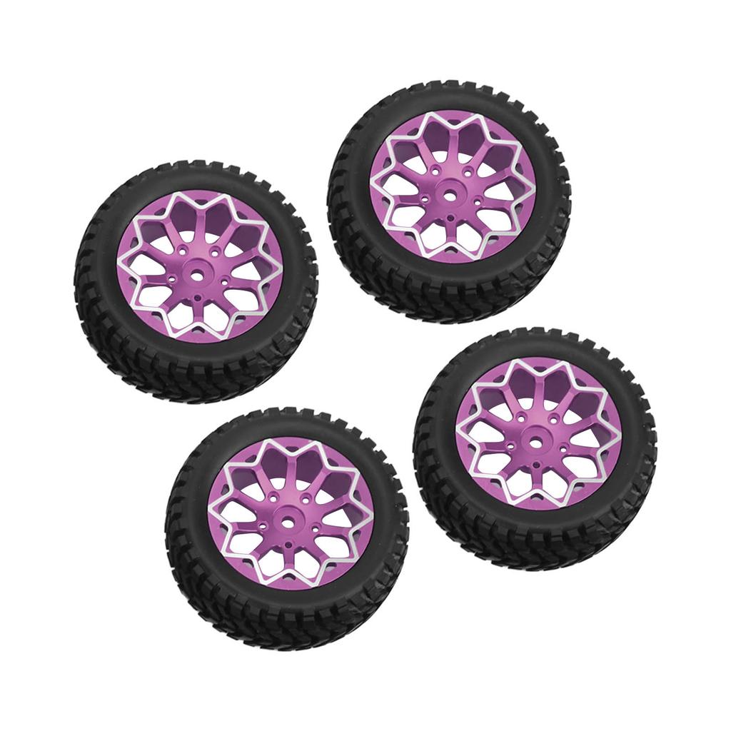 4Pcs 1Celsius10 Scale RC Car Wheels and Tires Aluminium Alloy Wheel   Rubb  Tires for 1Celsius10 Remote Control Car