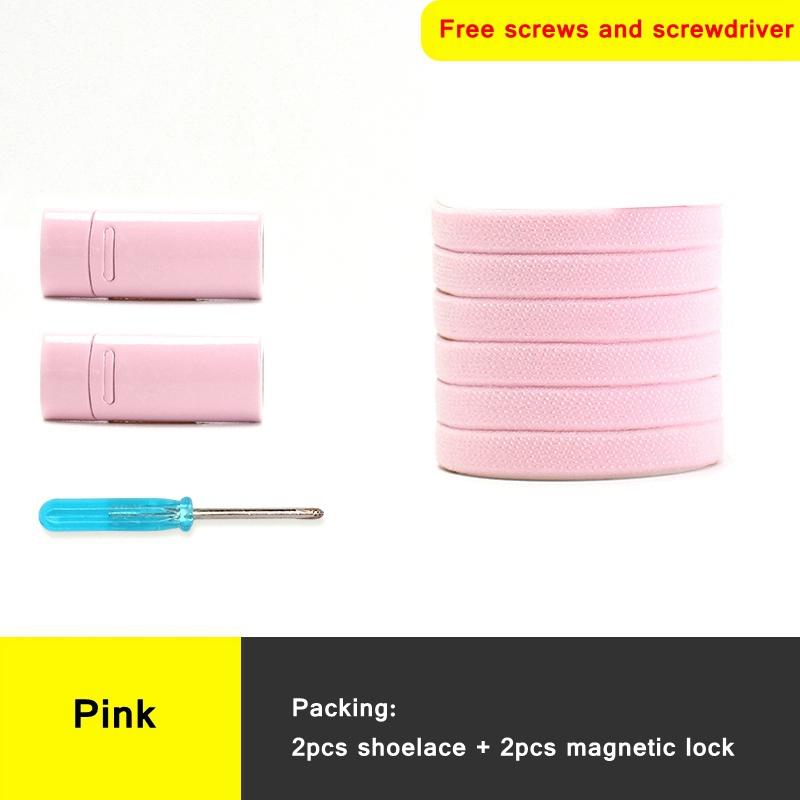 Colorful Magnetic Lock elastic Shoelaces Without ties Elastic Laces Sneaker No Tie Shoe laces Kids Adult Flat Shoelace for Shoes