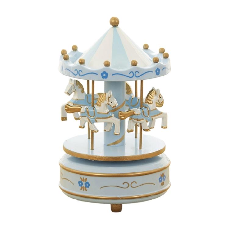 Hand Cranked Christmas Musical Carousels Box Ornament Wind Up Mechanism Music Box Ideal Gift Holiday Festives Decoration