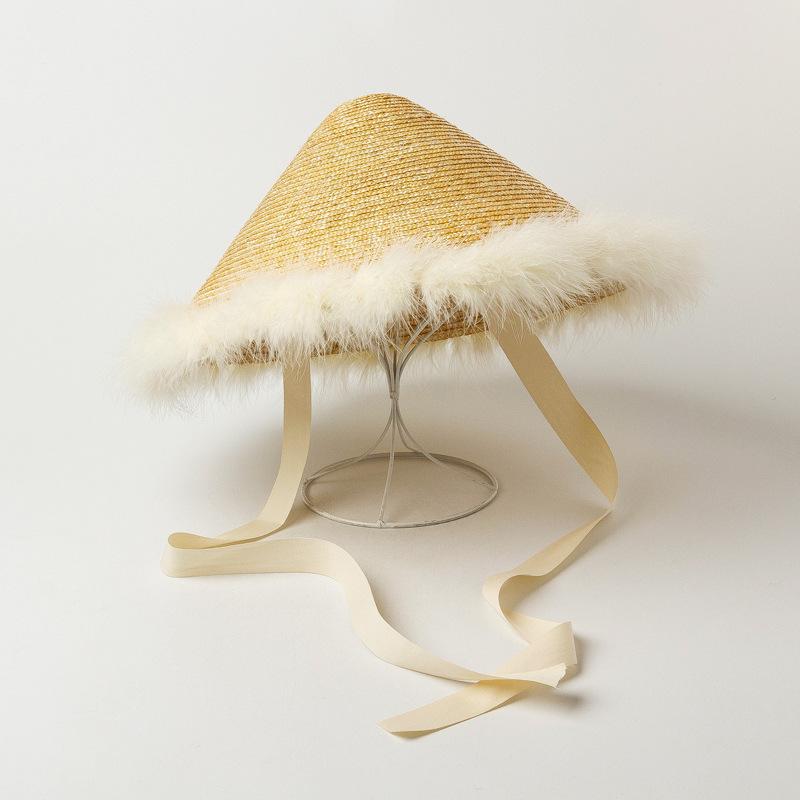 Європа та Сполучені Штати навесні та влітку новий солом'яний капелюх з краєм пір'я відкритий відтінок сонцезахисний крем моделювання капелюхи капелюхи