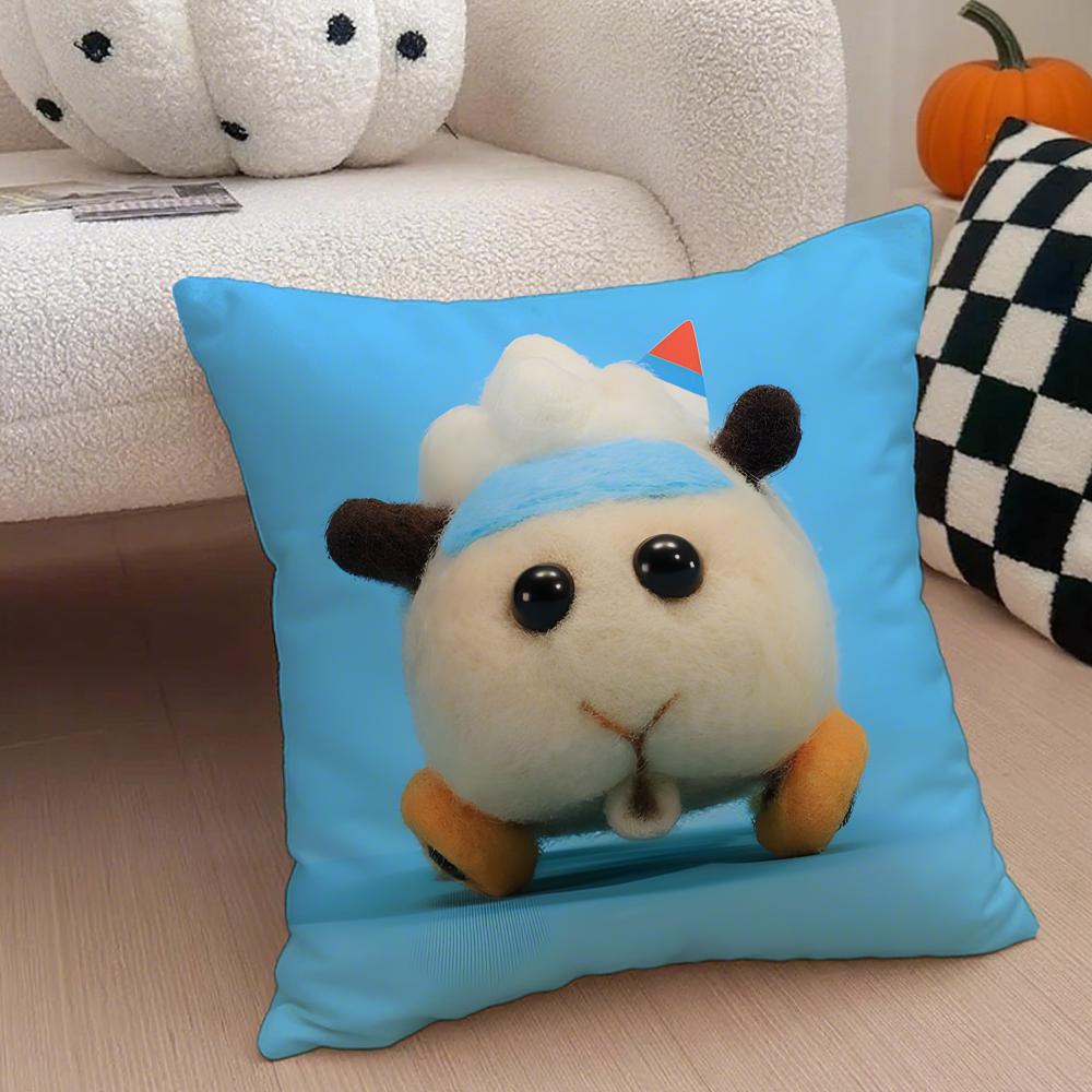 PPui Pui Molcar Cushion Cover Throw Pillow Cover Hidden Button Durable Polyester Chair Cushion