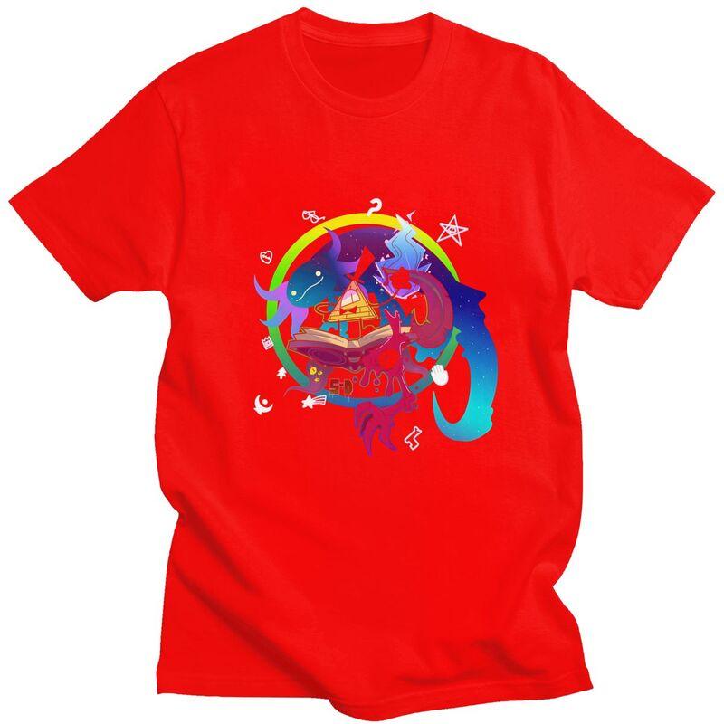 Custom Gravity Falls Printed Tshirt for Men Short Sleeve Streetwear T Shirt Fashion Cartoon T-shirts Loose Fit 100% Cotton Tee