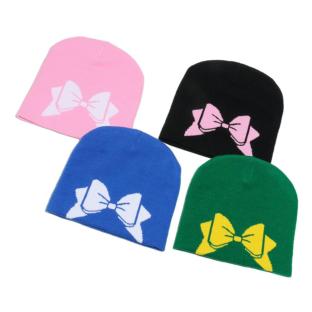 Shein autumn and winter pullover hat fashionable versatile winter hat beanie cap bow knitted hat cold hat women