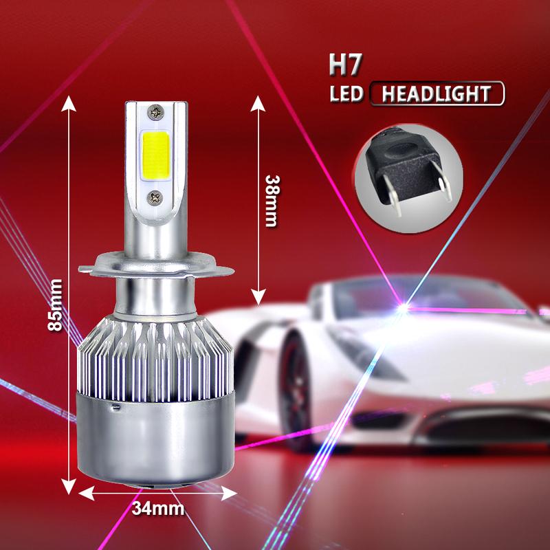 Für Mercedes Benz W204 W211 W212 W203 W176 W124 W210 W164 LED-Scheinwerfer 6000K Weiß IP68 H7 Fernlicht 360-Grad-Beleuchtung 2 Stück