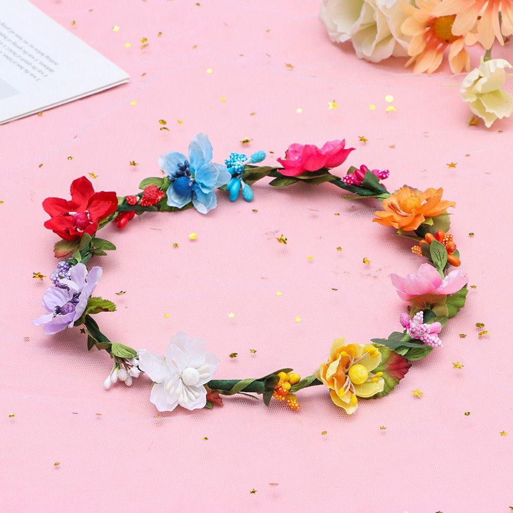 Flowers Leaves Headbands Bohemia Garland Flower Crown Girls Floral Wreath Bridal Halo Headpiece
