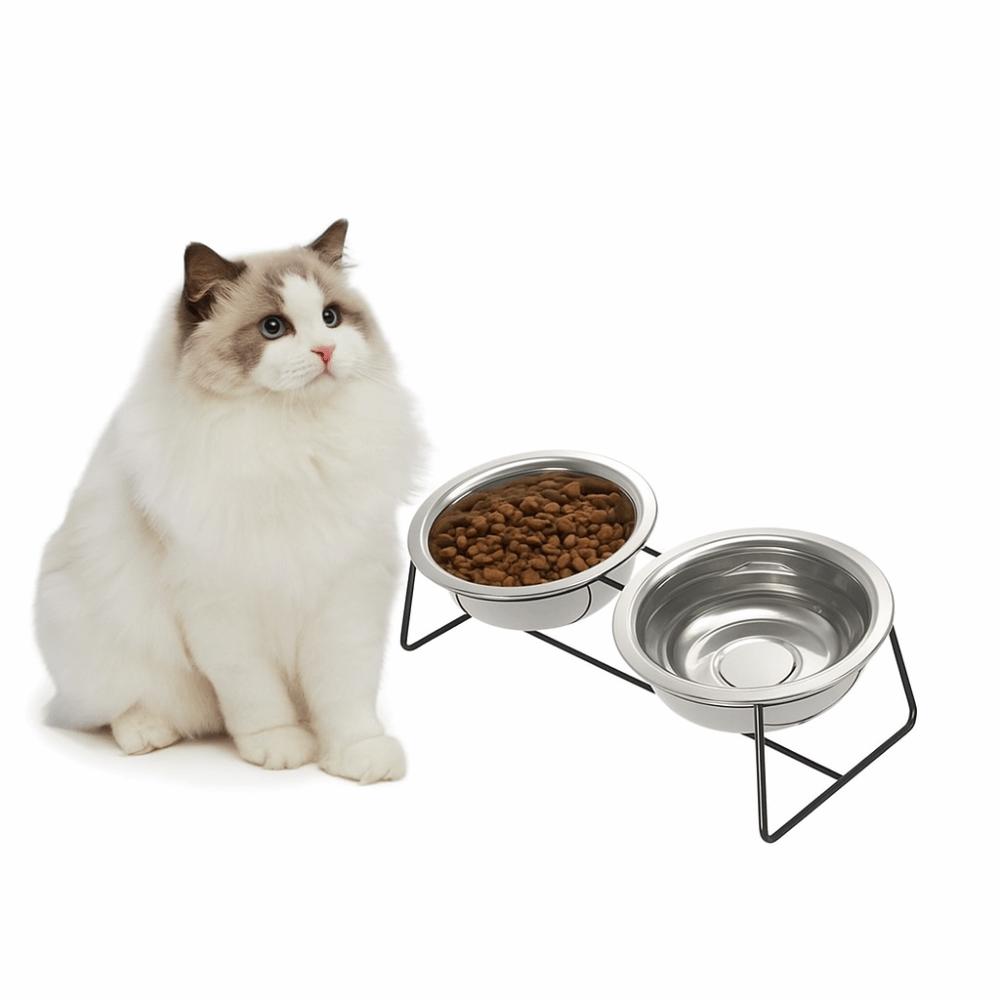Durable Anti Slip Dog Food Bowl 9°Tilted Angle Large Caliber Elevated Cat Bowl Detachable Double Bowl Pet Bowl Pet Supplies