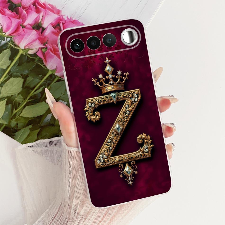 For Realme 16 RMX5171 2026 Royal Crown Initial Letter Couple Phone Case For Realme 16 5G Soft Silicone TPU Covers Bumpers